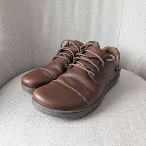 Men's Lems Nine2Five Brown Leather Barefoot Dress Shoes